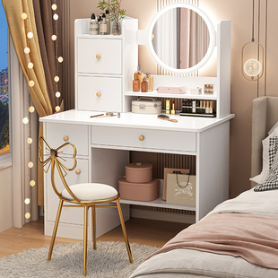 Dressing Table Bedroom Modern Simple Makeup Table Makeup Table Makeup Mirror Small Table Ins Style Storage Dagong Wu