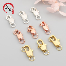 18K铜镀金高保色双焊圈鱼尾弹簧扣收尾连接扣diy项链手链扣头配件