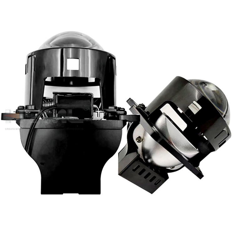 Coche bi LED de doble luz de la lente faro 55W resaltado proyector de 3 pulgadas sin pérdida de instalación H4 modificado faro