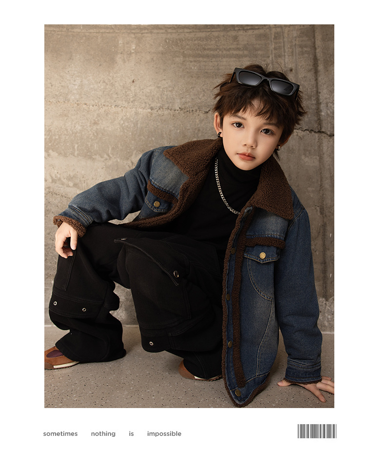 Giacca invernale in velluto per ragazzi, stile 2025, nuovo, per bambini di media e grande taglia, giacca in denim alla moda più spessa per ragazzi, autunno e inverno_voghion.com