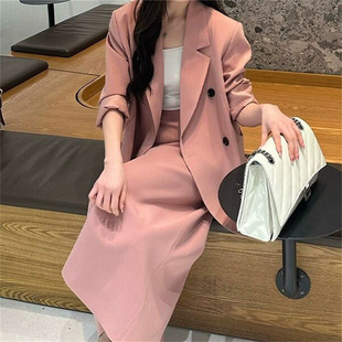 Suit Skirt Women's 2024 Autumn New Korean Style Workplace Fashion Elegant Commuter Niche Suit Coat Women
