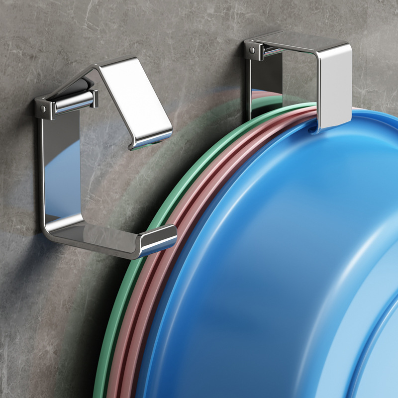 Folding Stainless Steel Washbasin Rack Without Punching Bathroom Basin Storage Bathroom Storage Rack Bathtub Bathtub Hook