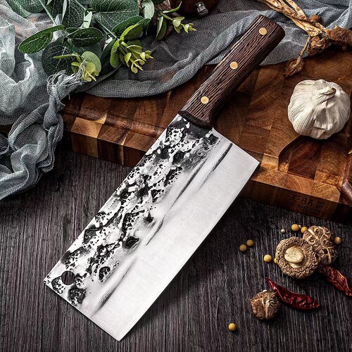 Factory direct sale professional bone knife with landscape pattern household slicing knife sharp cut two-purpose knife forged handmade chef's knife