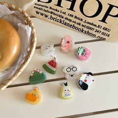 かわいいクリエイティブ動物子犬小さなクリップアクリルフルーツスイカ野菜タマネギヘアピン女の子前髪ヘアクリップ
