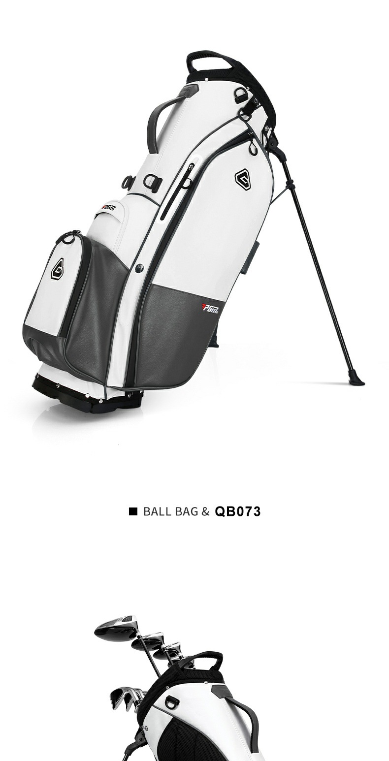 Túi đựng gậy golf PGM chống nước nhẹ có giá đỡ, dạng ba lô đeo vai, cao 130 cm — Túi QB073 màu trắng và xanh lam [không có que], Túi bóng trắng xám QB073 [không cần thanh], Túi bóng trắng đen QB073 [không có gậy] chi tiết 13