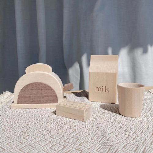 Cross-border ins Nordic style Australian handmade log French bread toys simulated play house toys for boys and girls