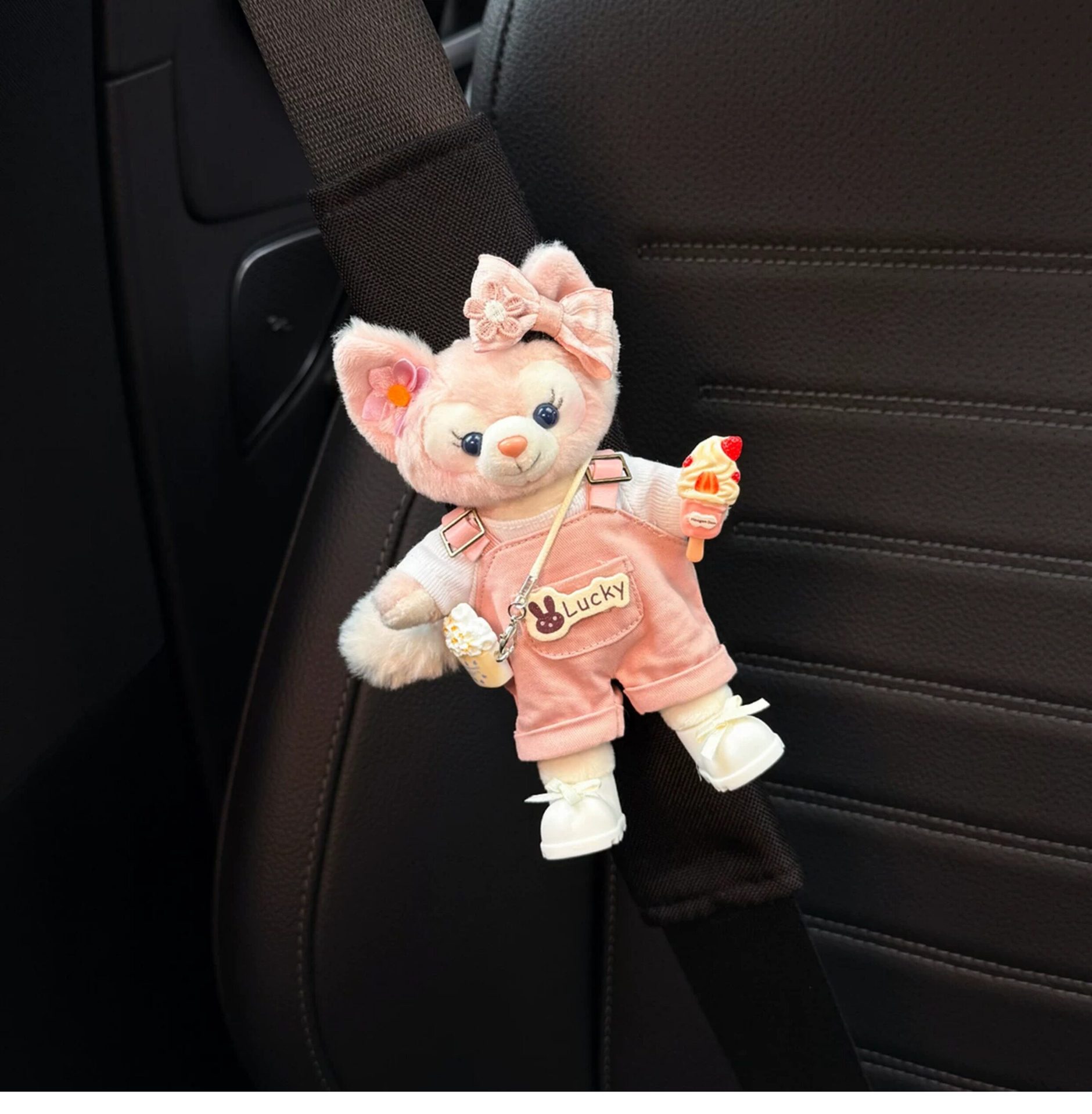 Cute Car Seatbelt Shoulder Pads for Women, Anti-Wear Clothing for a Couple, Featuring Linabell and Stellalou