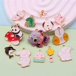 All kinds of oil-dripping animal dog cat elephant duck marine life fish series pendant pendant pendant diy bracelet jewelry accessories