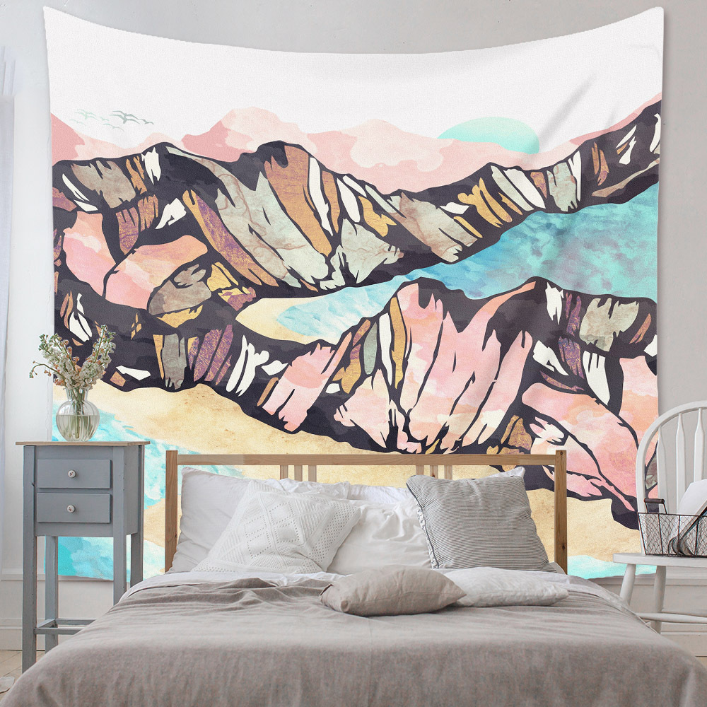 Bohemian Moon Mountain Painting Wall Cloth Decoration Tapestry Wholesale Nihaojewelry display picture 110