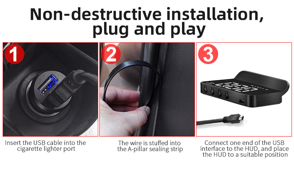 M1 Car Hud Head-Up Display Universal Car Gps Speedometer Single Trip Distance Meter Direct Sale from Manufacturer