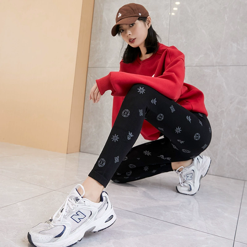 Осенний модал большой толстый плюс леггинсы плюс размер толстые MM200 толстые модные принты девятиукороченные брюки