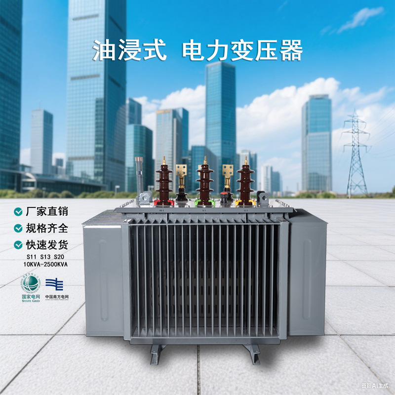 Oil-immersed transformer 250/400/800kva all-copper 10KV outdoor high-voltage three-phase power transformer S11