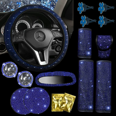 Diamond Seat Belt Shoulder Cover Hot: Seat belt shoulder pad - blue