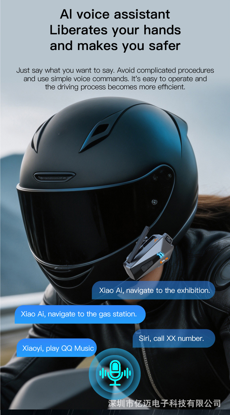 In-Stock Foldable Antenna Helmet Headset K22 for Motorcycle Riding, 1500m Intercoms, Cross-Brand Compatibility, Third Generation