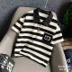 Children's Wear Summer Boys' T-Shirt 2023 New Korean Style Big Kids Short-sleeved Striped Loose Casual polo Collar Top