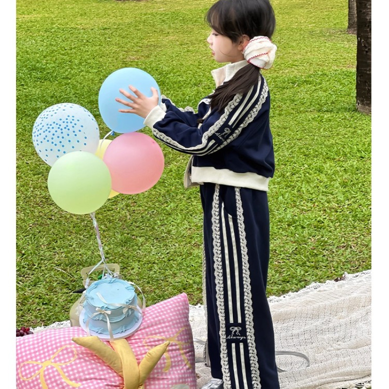 女童卫衣套装春秋款2025新款女大童甜美上衣休闲裤两件套休闲春装|undefined