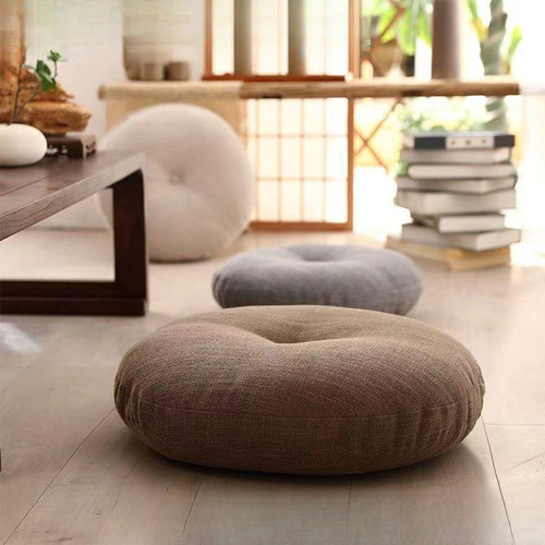 Linen cushion with thick round fabric balcony Japanese tatami meditation mat balcony yoga floor large size