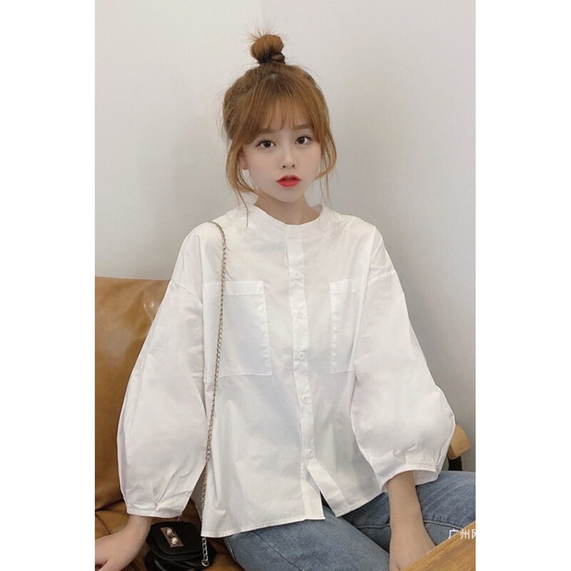 Vintage Japanese-Style White Shirt for Women, Spring 2026 New Loose Korean-Style Blouse, Gentle and Salty Style, Petite Top