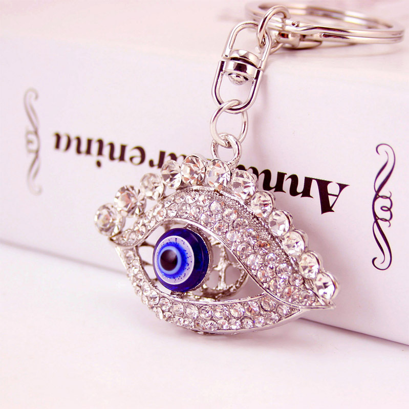 32g Weight Alloy, Metal Material Fruit Pattern Unisex Gender Wholesale Eye Shape Inlaid Diamond Pendant Keychain Nihaojewelry 无
