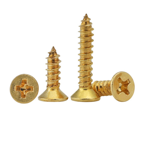 H62 copper cross countersunk head self-tapping screw brass self-tapping wood screw flat head self-tapping M2-M8