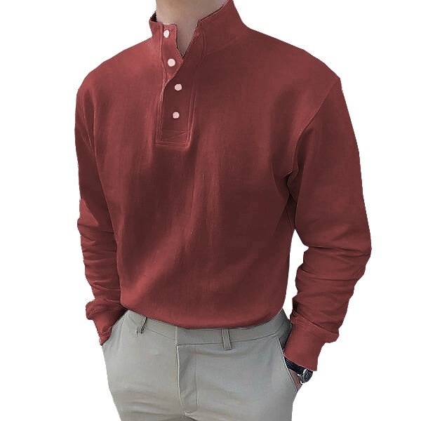 Men's Turtleneck Button Down Shirts Autumn Winter Long Sleeve Casual Solid Shirt Mens Soft Lightweight Bottoming Shirt_voghion.com