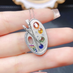 Factory wholesale explosions natural color blue treasure pendant S925 silver inlaid main stone 4*5 hot Europe and the United States a generation of hair