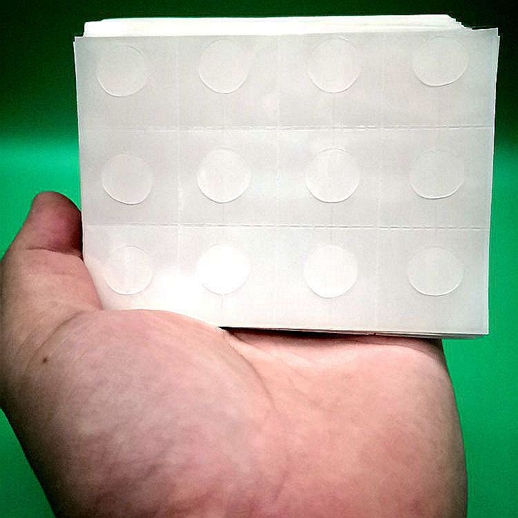 信用卡/纸卡临时固定用固点胶(无痕胶点)防水高粘度薄膜不留残胶
