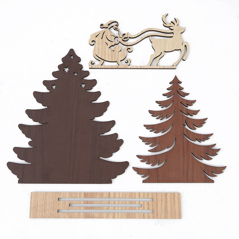 クリスマスヘラジカ木製工芸品クリエイティブ diy ホームクリスマスツリーペンダント中空彫刻クリスマスシリーズ装飾品|undefined