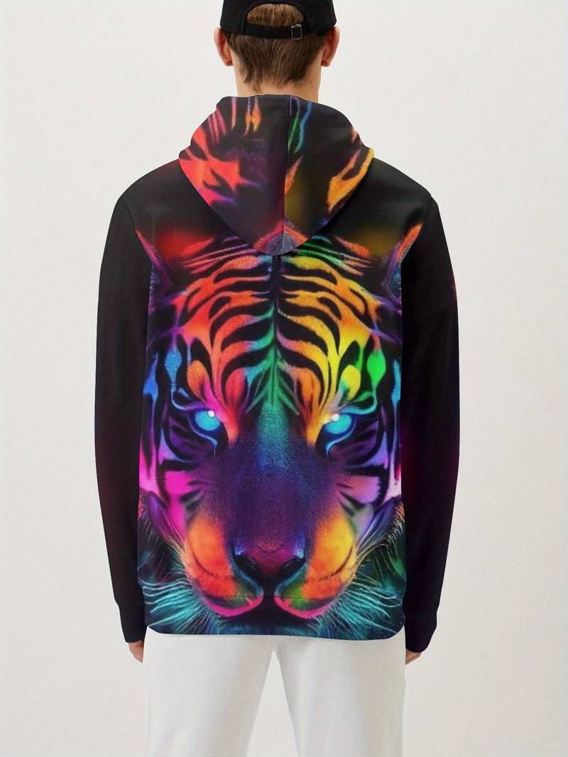 Sweat à capuche homme, pull imprimé numérique 3D, coupe ample, tendance et décontracté, veste chaude automne-hiver_voghion.com