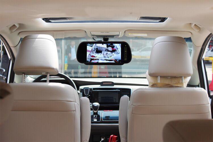 Car-mounted monitor 7inch CCD rearview mirror + rearview high-definition night vision reversing camera AV port set