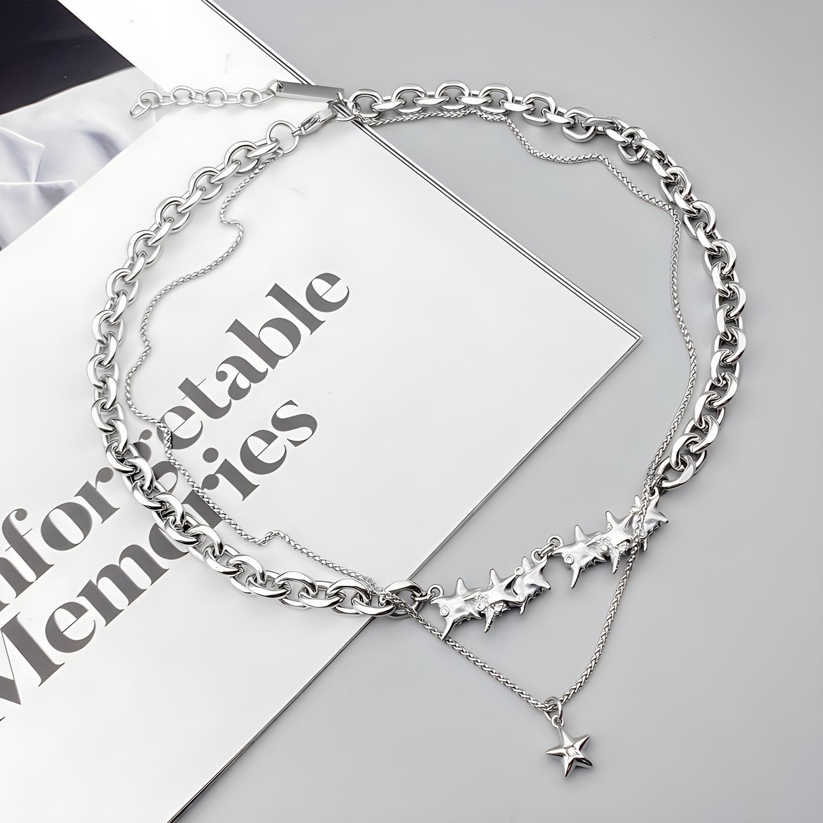 Dongguan Titanium Steel Double-layer Textured Unisex Trendy Brand Sweet And Cool Versatile Men's Pendant Necklace For_voghion.com