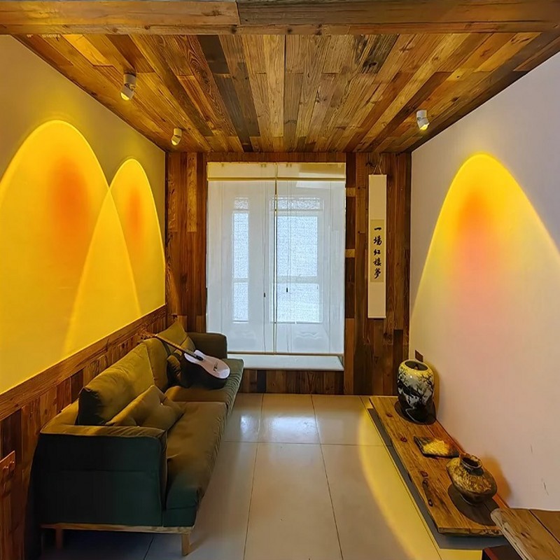 Surface-mounted spotlights, the sun never sets, sunset wall washing, adjustable angle, home living room, entrance, shop lighting, decorative atmosphere light