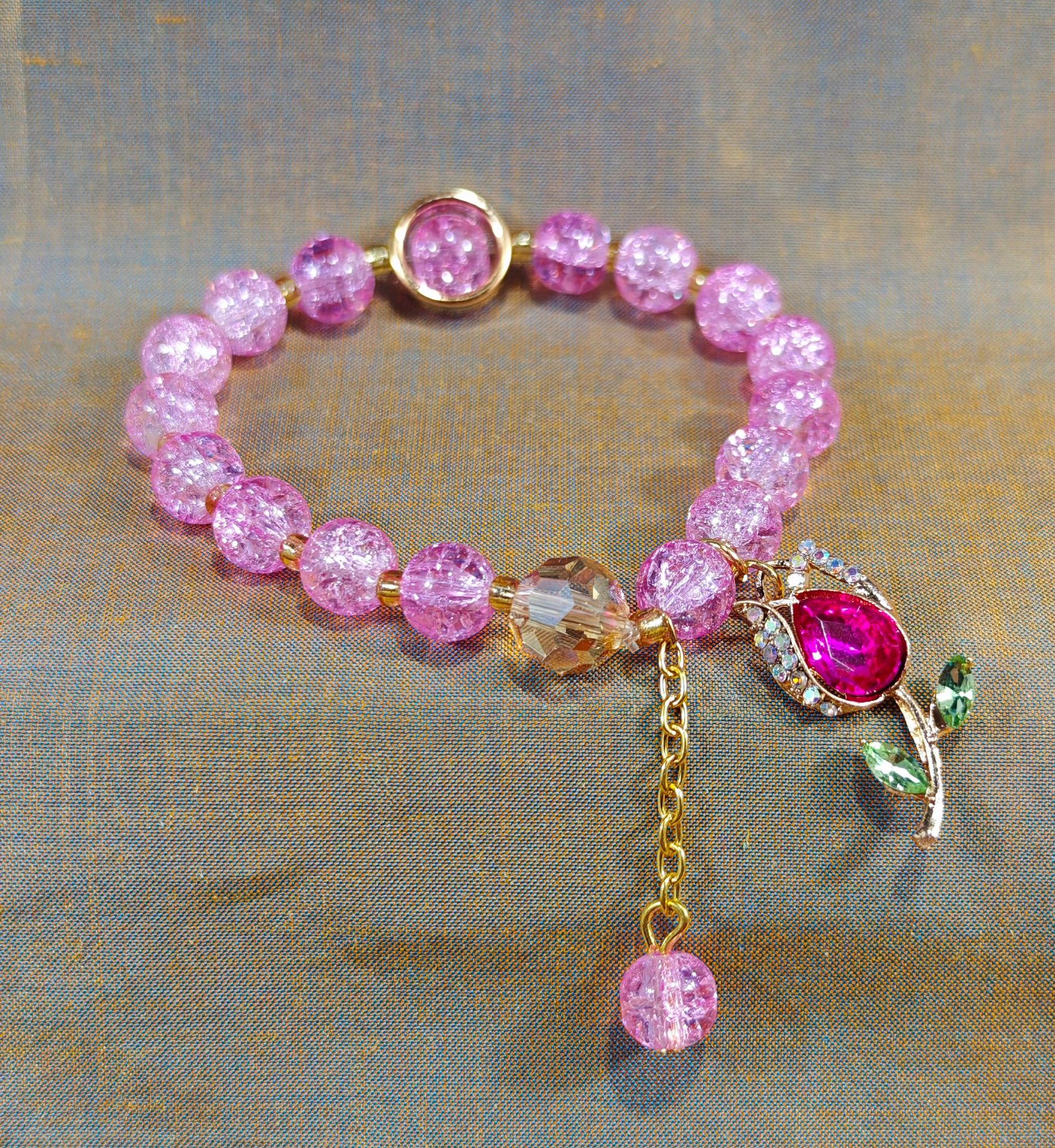 Las celebridades de Internet retro transfronterizas suelen ser todo-fósforo pulsera elástica de estilo ins simple pulsera de moda de lujo ligero, joyería de temperamento