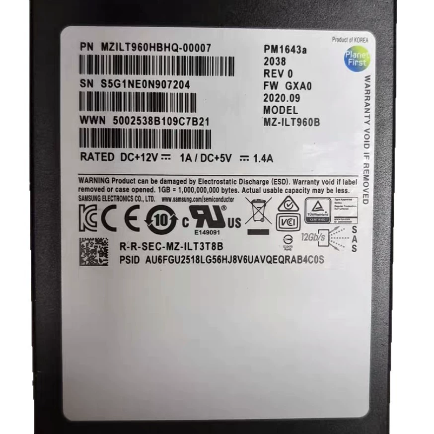 Твердотельный накопитель PM1643A 960 ГБ