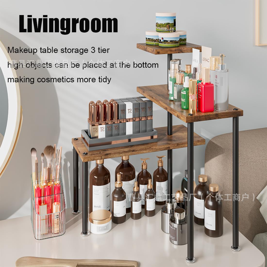 Kitchen corner spice storage rack multi-functional three-layer…