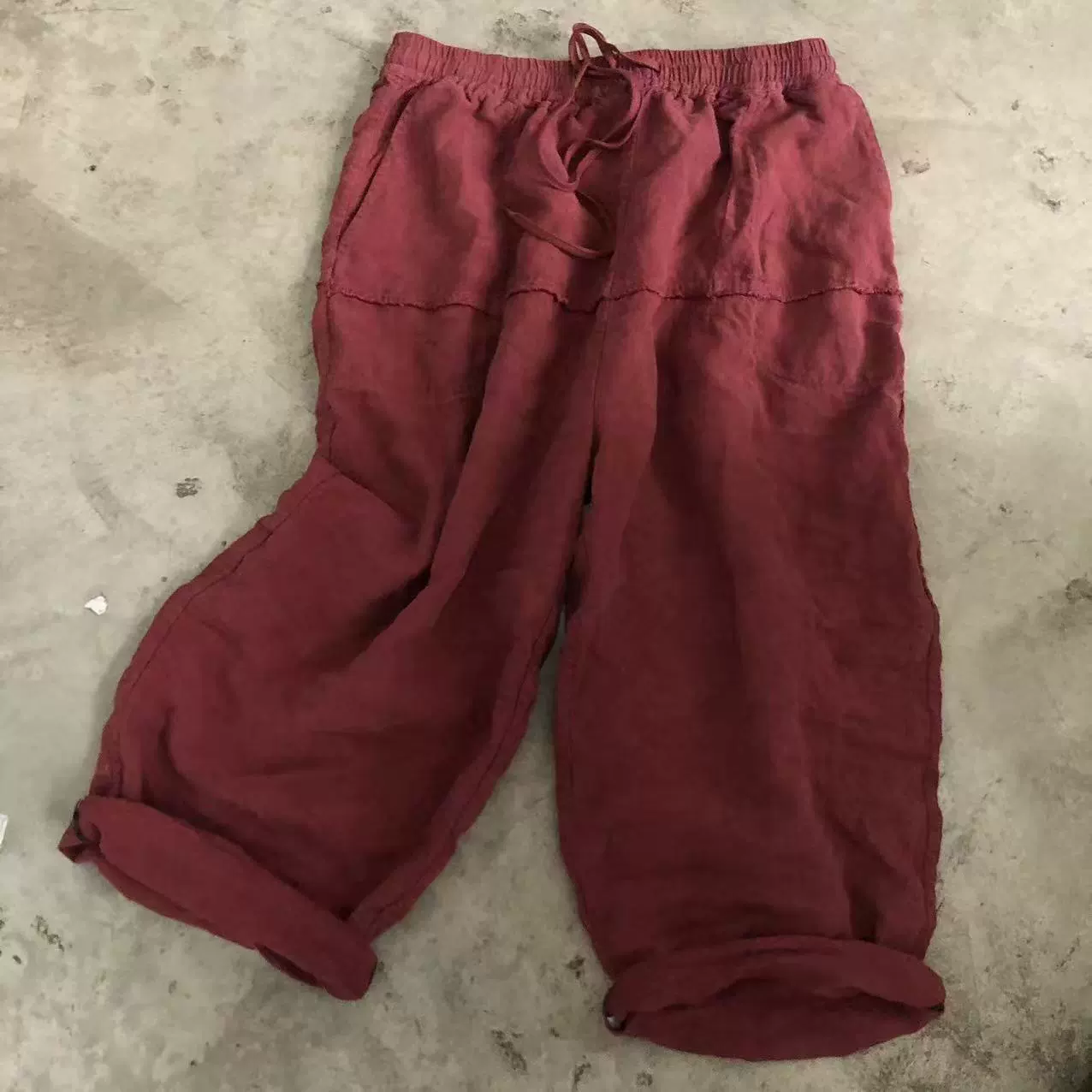 23/9 Ji'an/Осенний и Зимний Литературный Ретро Толстый Льняный Сшитый Мойка Старые свободные шнурки