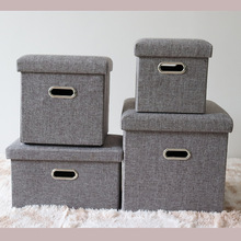 家居日用 可折叠多用途麻布收纳凳储物凳 可坐人布艺搁脚凳