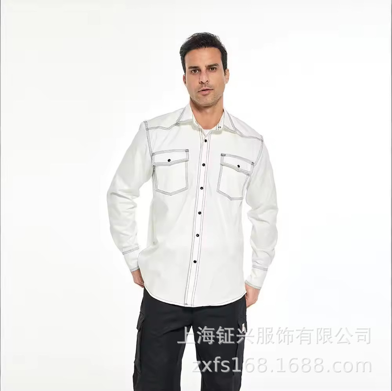 European and American Flame-Retardant Shirts, Fire-Resistant Workwear, Fr Shirts, Welding Fr Clothing, Protective Clothing for Oil Workers