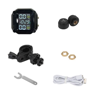 Motorcycle Tire Pressure Monitor with Internal and External Tire Pressure Clock, Digital Display, Color Screen, Electric Vehicle Tire Pressure Detection Tpms