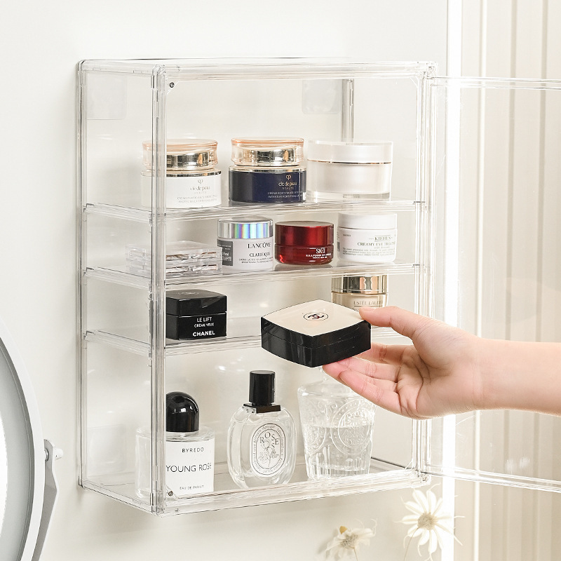 Multifunctional Wall-Mountable and Stackable Magnetic Suction Figure Blind Box High-Transparent Display Cabinet Cosmetics Dust-Proof Storage Box