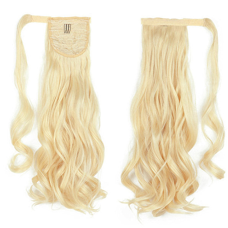 Machine pick straight hair wig ponytail #613 body wave Velcro ponytail real hair Velcro ponytail Machine pick straight hair wig ponytail #613 body wave Velcro ponytail real hair Velcro ponytail