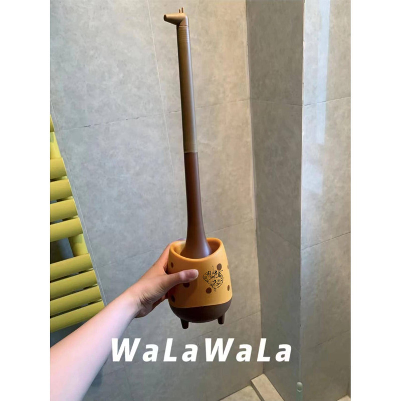 キリン便器ブラシ家庭用トイレ小鹿高颜値かわいいクリエイティブアニメ死角のない柔らかい毛トイレブラシ|undefined