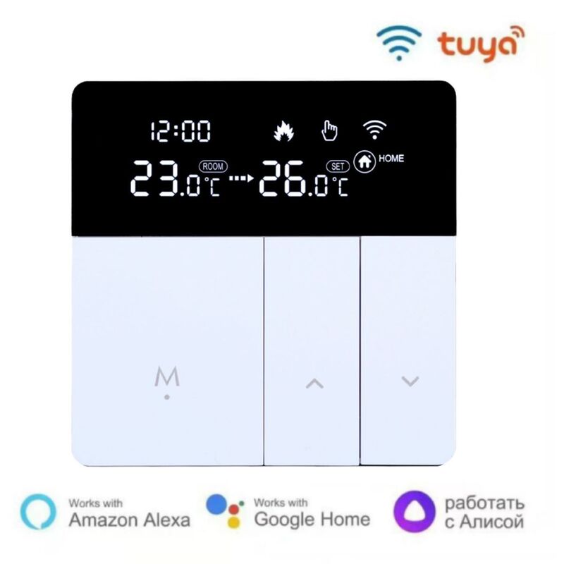 Smart Graffiti Wifi Thermostat Remote App Control Electric Heating Water Heating Wall-Mounted Boiler Floor Heating Switch Panel Temperature Control