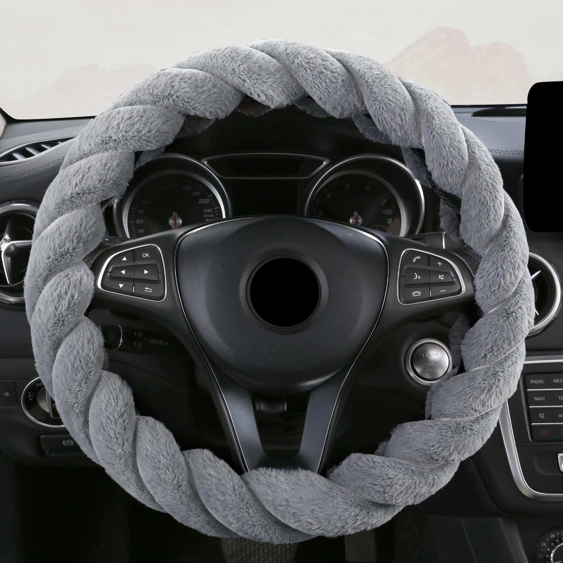 Cross-Border New Waltz Plush Car Steering Wheel Cover Anti-Slip Four-Season Universal Handlebar Cover for Men and Women Amazon