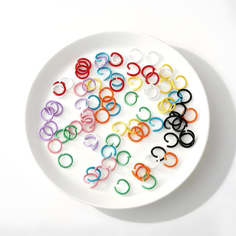 1.2*8mm Metal Painted Colorful Small Single Ring Connecting Ring Open Ring C Ring DIY Handmade Jewelry Accessories
