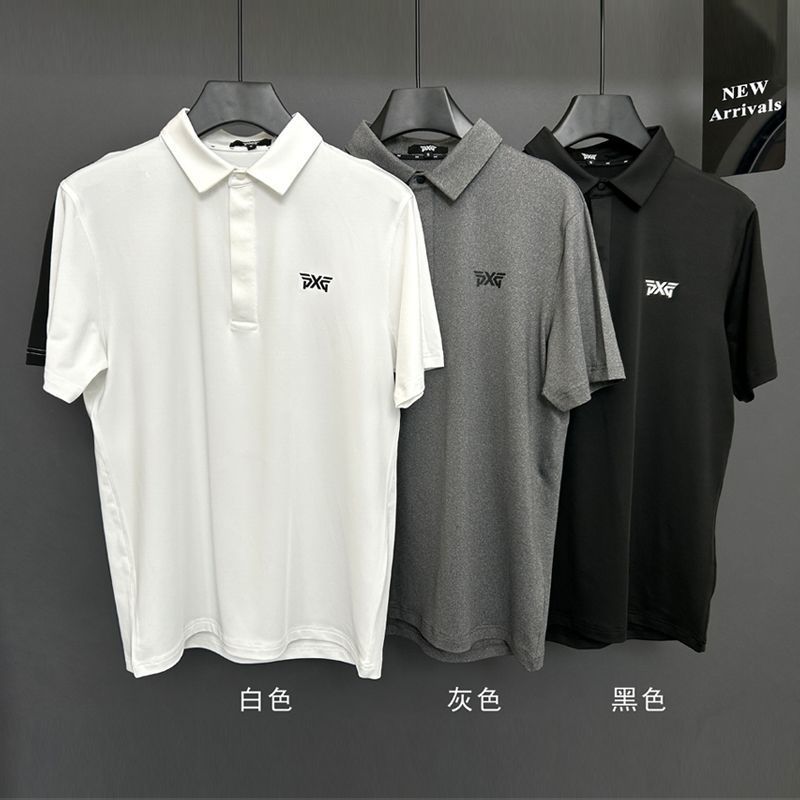 Golf Men's T-Shirt Quick-Drying Slim Short-Sleeved Top Summer Golf Men's Business Casual Lapel Polo Shirt Thin