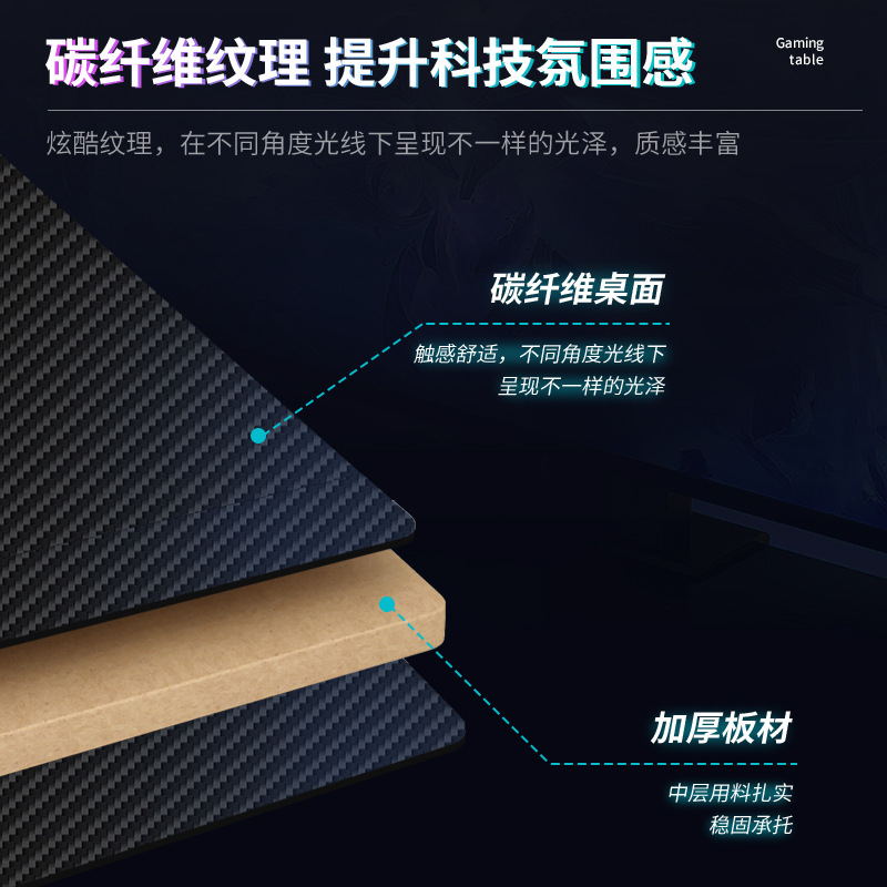Mesa de elevación de computadora de escritorio mesa de deportes electrónicos dormitorio hogar con agujeros tablero de escritorio escritorio de oficina escritorio de trabajo