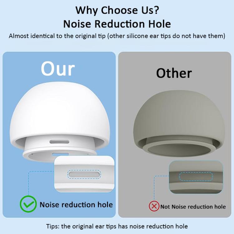 XDcase 3 pares de auriculares de reemplazo de silicona con orificio de alivio de presión L / M / S para AirPods Pro 2 / 1