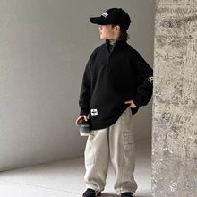 男童毛衣加绒加厚一体绒2025新款冬季男孩针织衫儿童半高领毛线衣