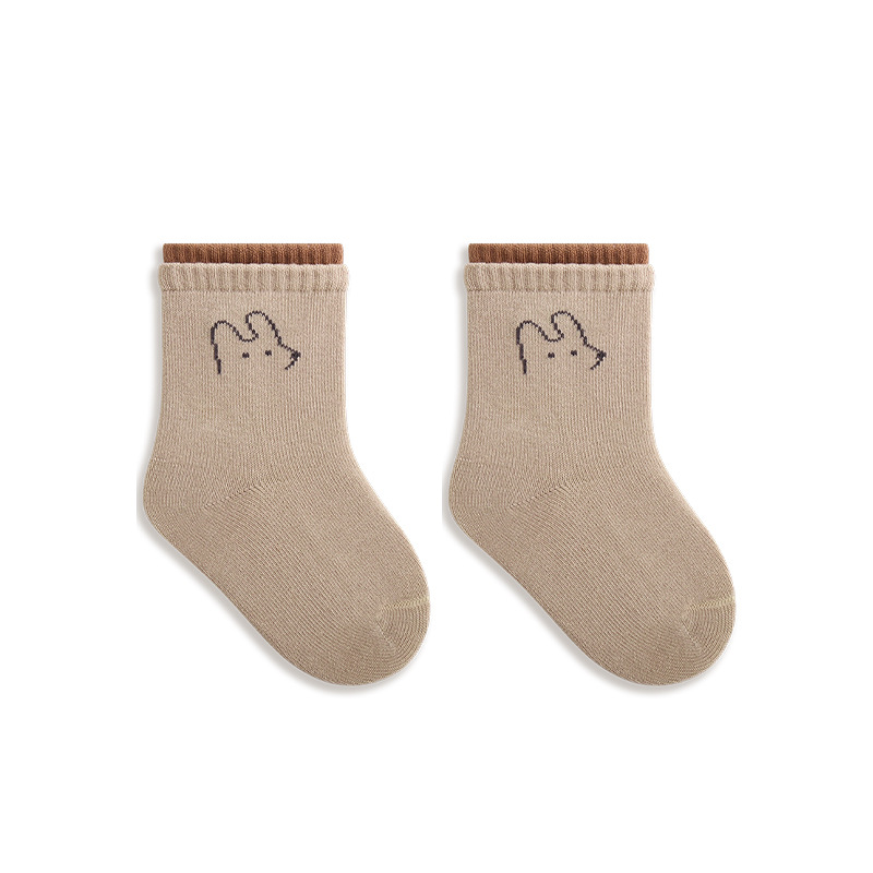 Corea del Sur niños y niñas medianos y grandes niños de media pantorrilla calcetines de algodón Calcetines de bebé recién nacidos boca suelta boca deshuesada primavera y otoño dibujos animados doble boca